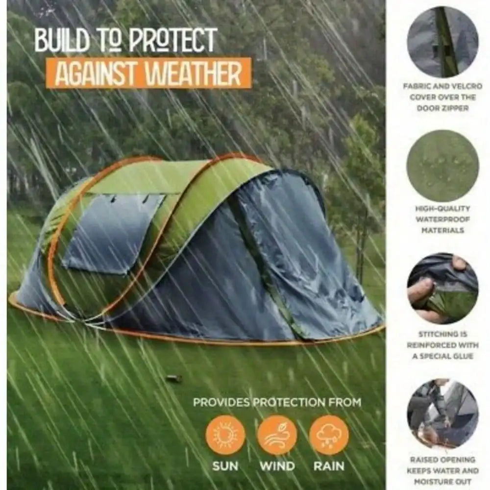 Camping Tent - 4-Person Easy Pop Up Tent