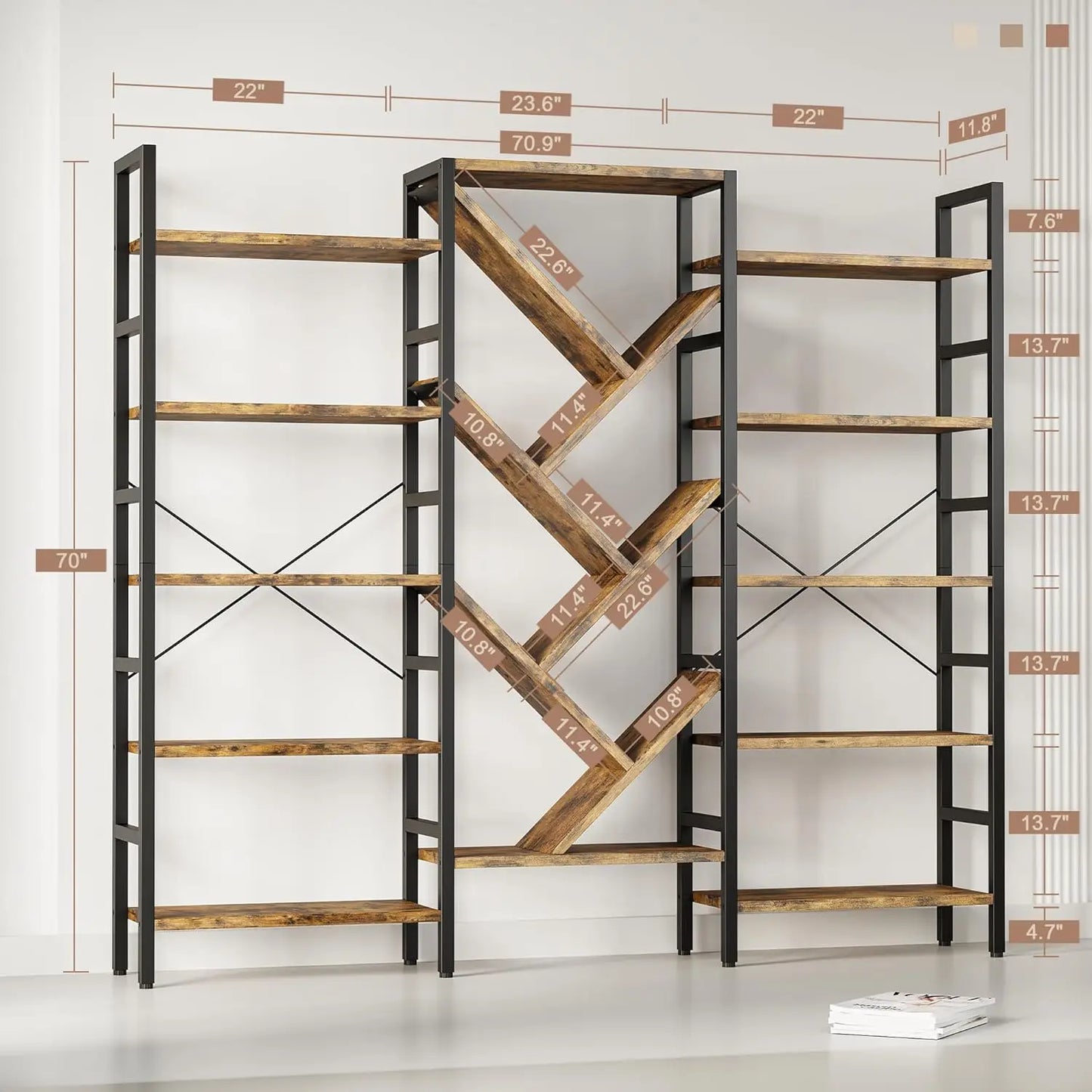 Tree Bookshelf Metal Frame Tall Bookshelf Furniture