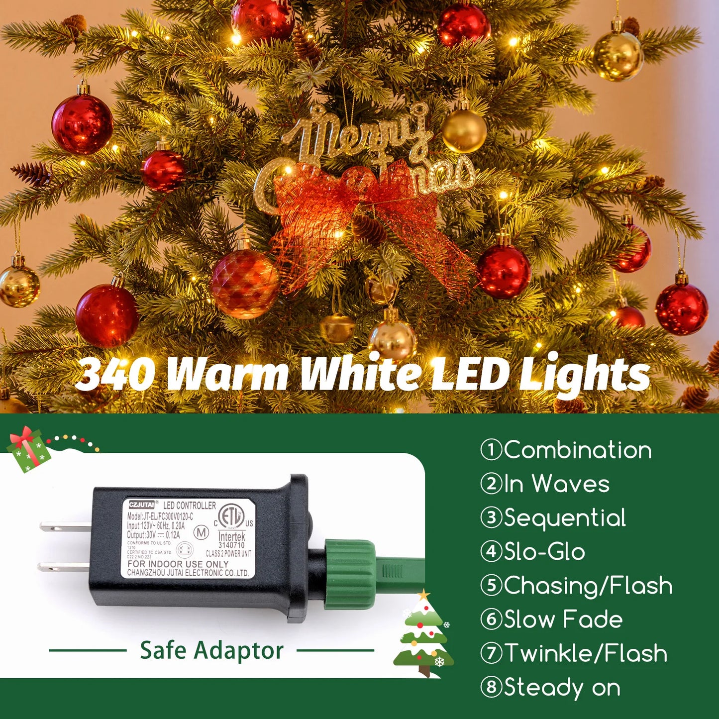 6/ 7/ 8 FT Artificial Christmas Tree, Pre-lit Xmas Tree