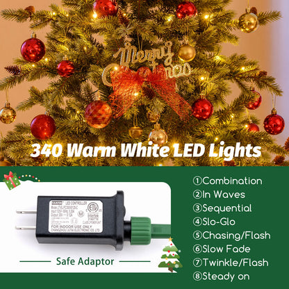 6/ 7/ 8 FT Artificial Christmas Tree, Pre-lit Xmas Tree