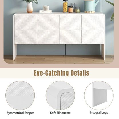 60"L Large Storage Space Sideboard with 4 Doors and Rebound Device