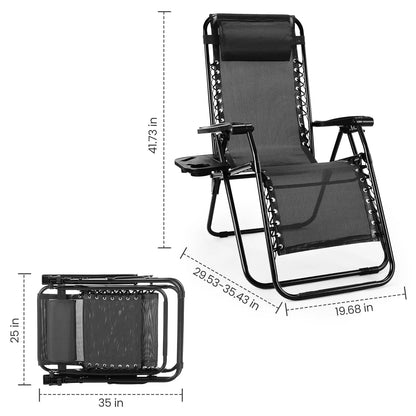 2 Portable Recliner Camping Patio Outdoor Garden Lounge Chair.