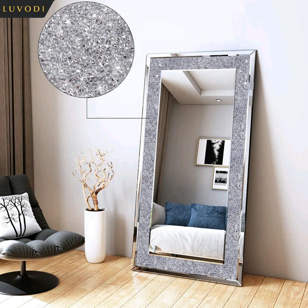 Sparkly Crystal Rhinestone Diamond Frameless Vanity Mirrors