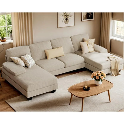 Convertible Sofa , 4 Seat Sofa Set for Living Room U-Shaped
