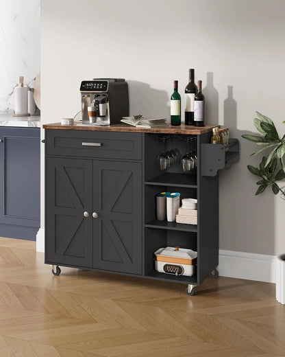 Rolling Storage Cart with Drawer, Versatile Island