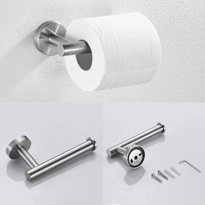 3Piece Bathroom Hardware Set with Toilet Paper Holder Towel Ring Adjustable Towel Bar