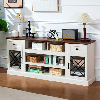 75 80 inch TV, Modern Entertainment Center with LED Lights