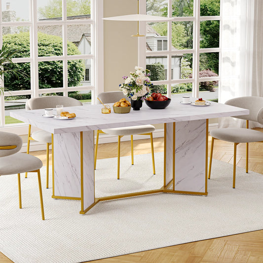 71 Inch Rectangular Dining Table for 6 to 8 People