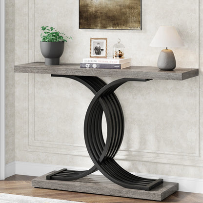 39-Inch Console Faux Marble Narrow Wood Entrance table