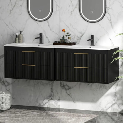 Wall Mounted Floating Bathroom Vanity with 2 Big Drawers