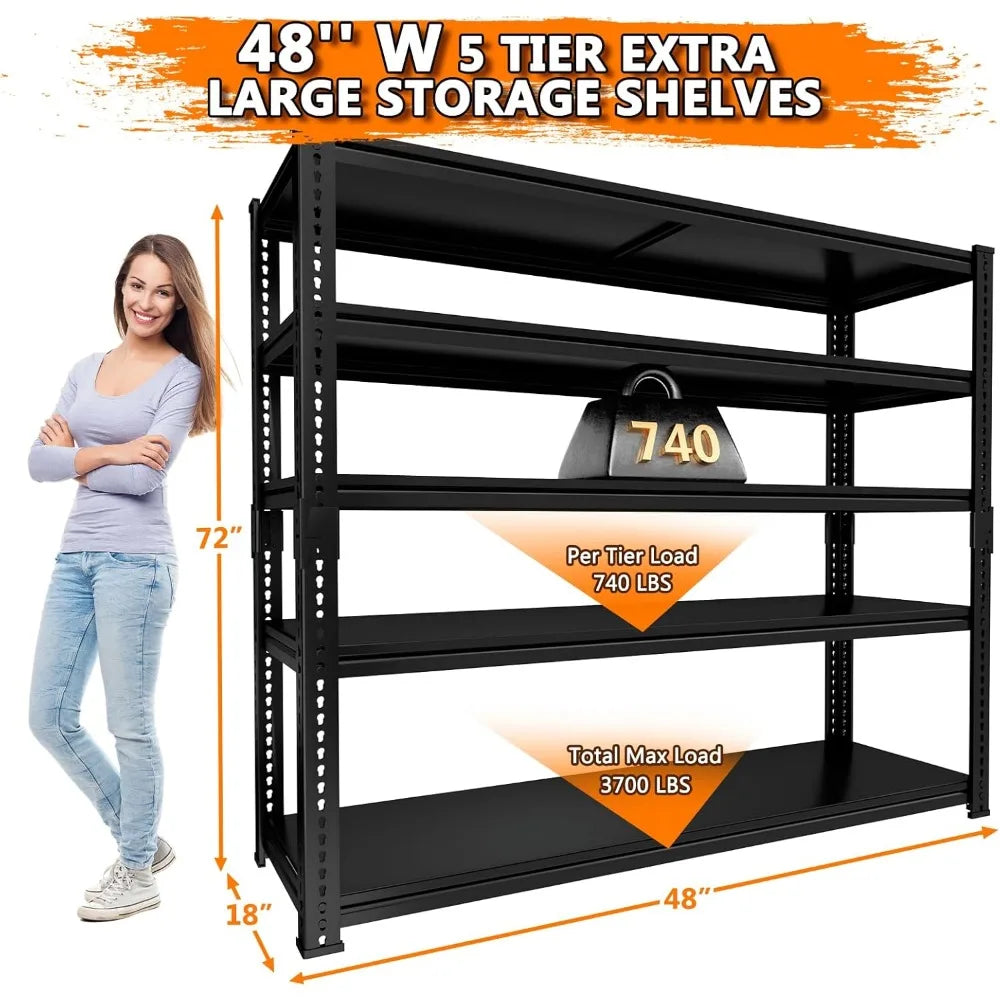48"L x 18"W x 72"H Garage Storage Shelves Unit