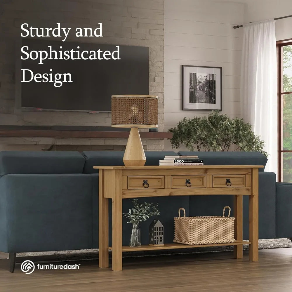 Solid Wood Hall Table Console 47.9" W, 12.6" D, 28.8" H