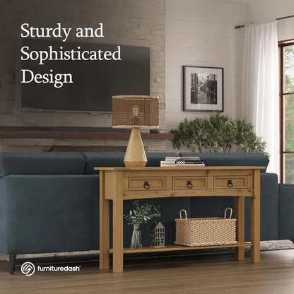 Solid Wood Hall Table Console 47.9" W, 12.6" D, 28.8" H