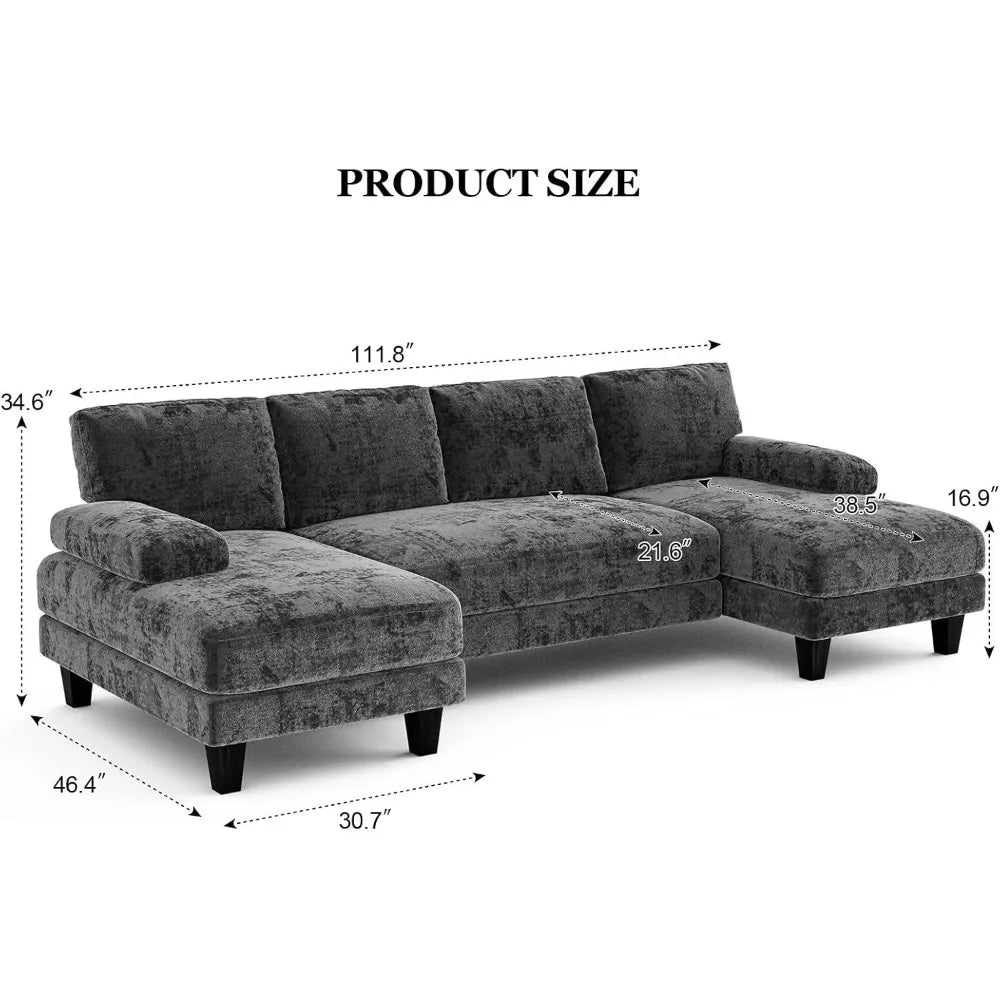 U Shaped Sectional Couches for Living Room