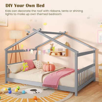 Solid Wood Full Size Floor Bed Montessori House