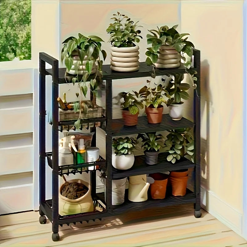 New Heavy-Duty Faridabio 4-Tier Freestanding Shelf with 3 Baskets.