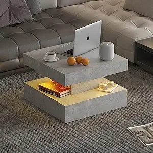 Contemporary 2-Tier Square Center Table,