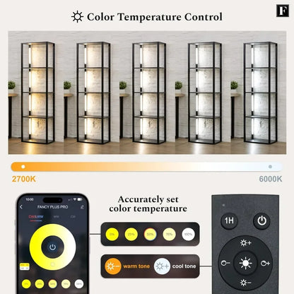 LED Display Shelf with Dimmable Lights