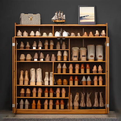 Bamboo Rack Storage Shoe Cabinet Organizer