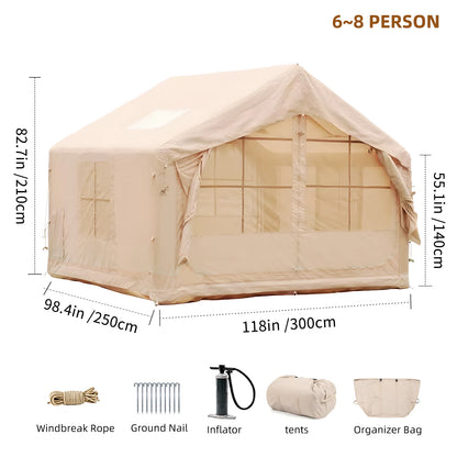 Inflatable Tent for Camping - 6-8 Person Ultra-Quick Setup