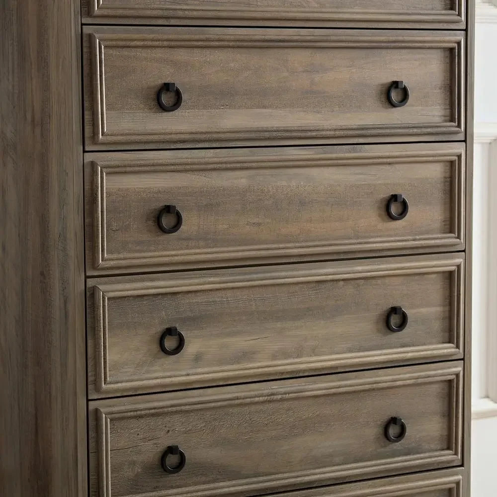6-Drawer Tall Dresser Chest Wood Cabinet
