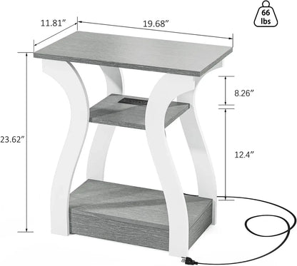 Set of 2 with Charging Station, Side Table