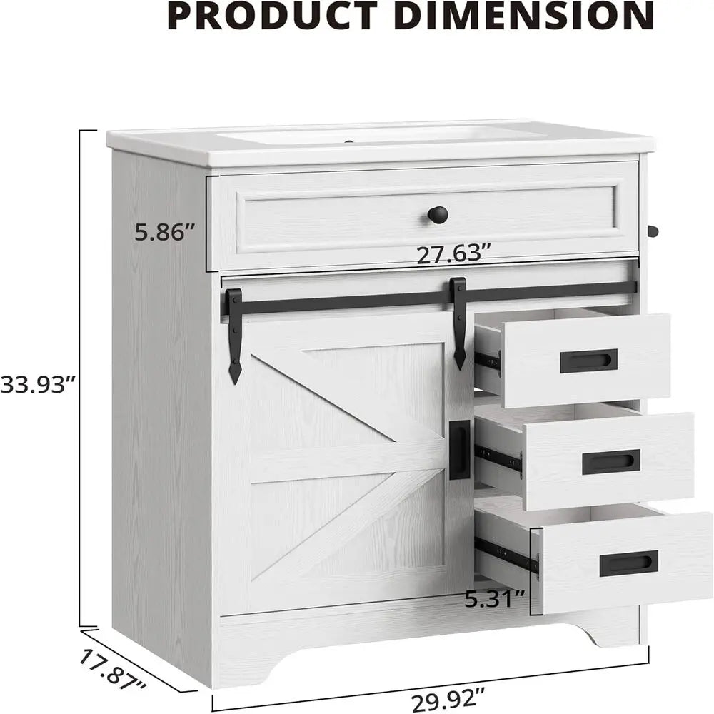 30" Bathroom Vanity with Sink