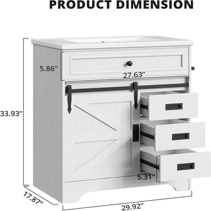 30" Bathroom Vanity with Sink