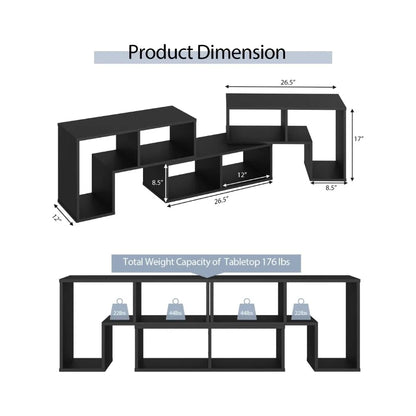 3 Pieces Console TV Stand, Free-Combination Entertainment Center for 50 55 60 65 Inch TV,