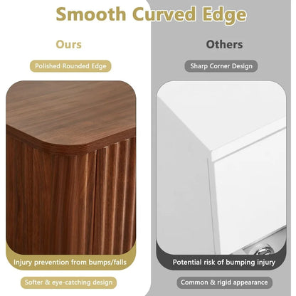 "Set of 2 Fluted Nightstands - 27.5"W with 3 Drawers