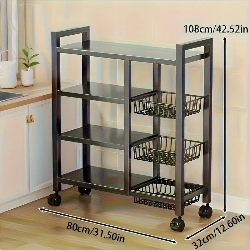 New Heavy-Duty Faridabio 4-Tier Freestanding Shelf with 3 Baskets.