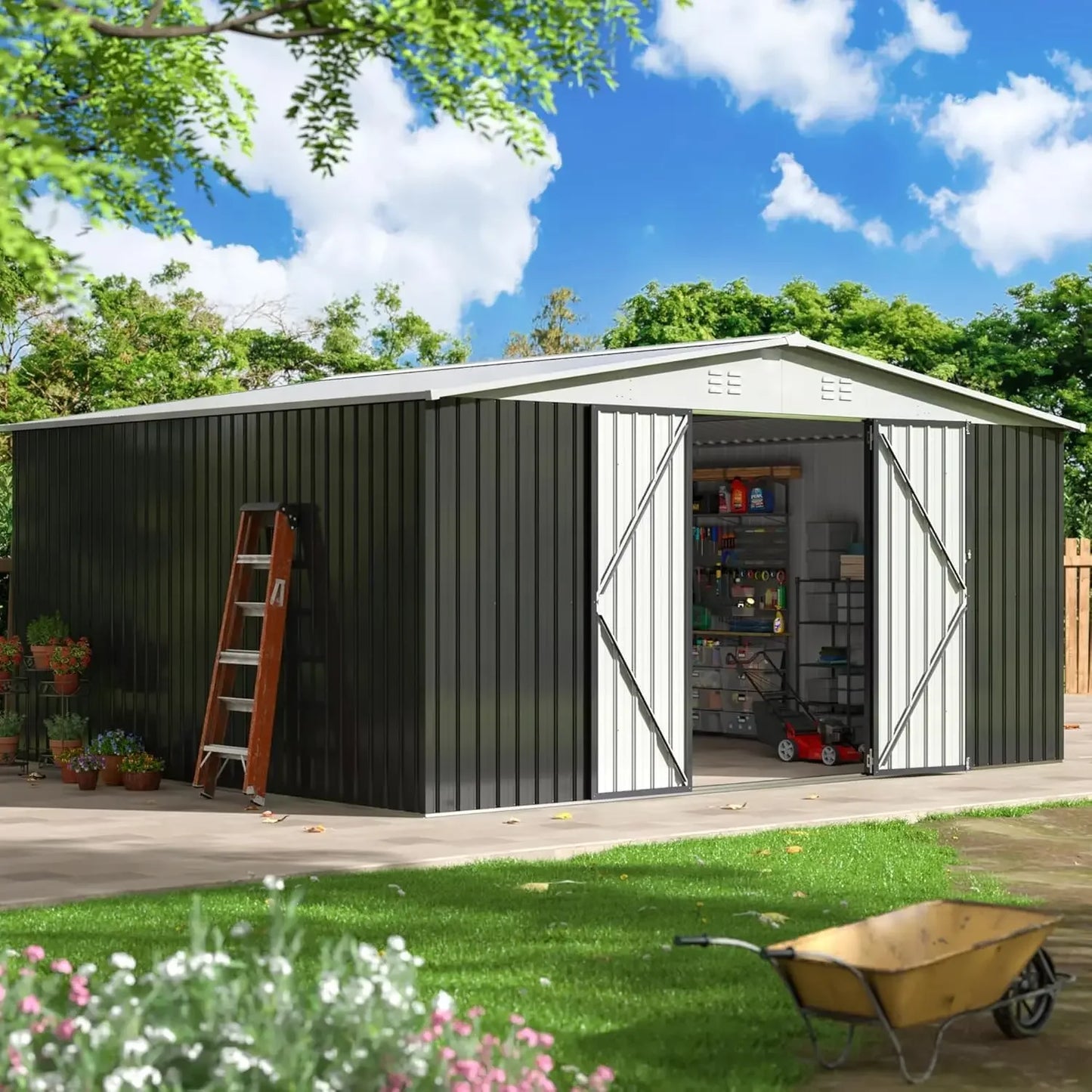 12x14 FT Outdoor Storage Shed,