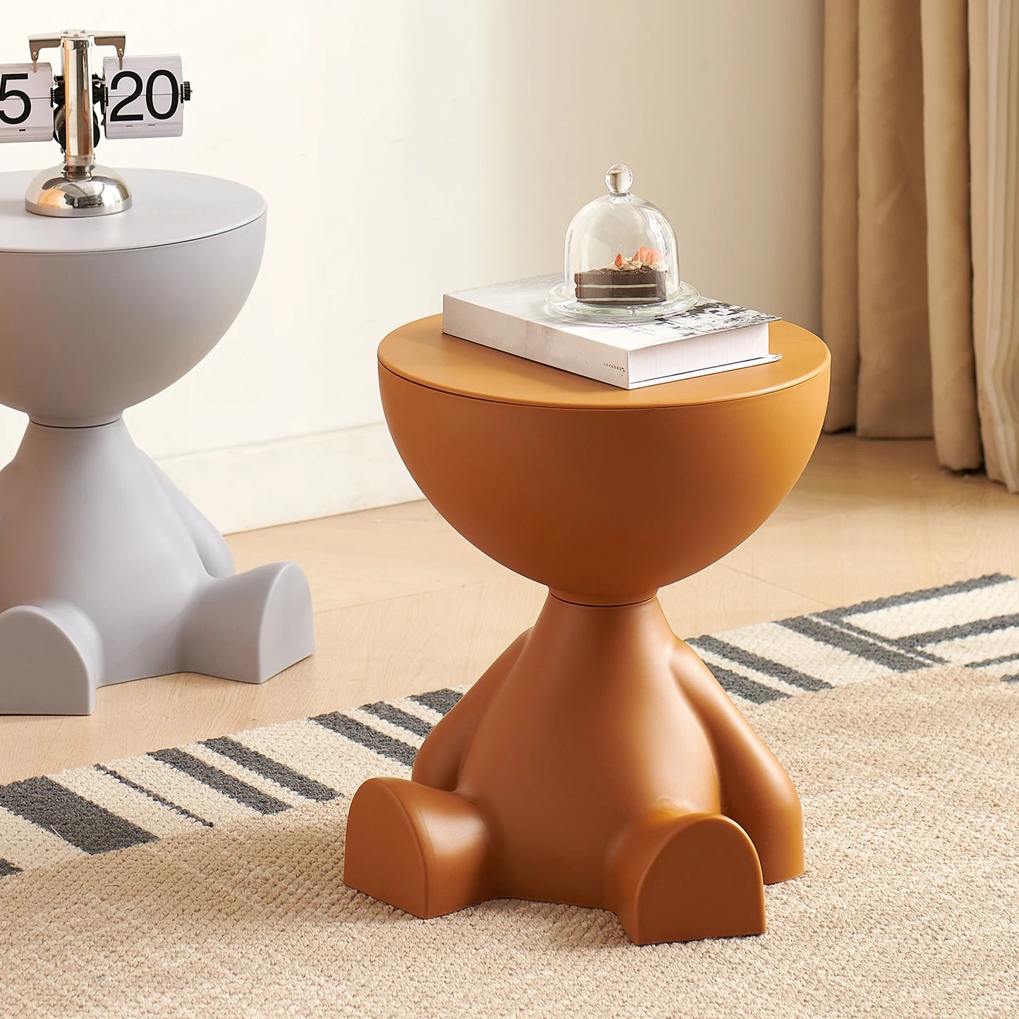 Living room sofa side table table, round side table