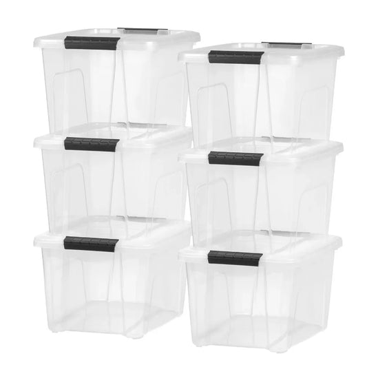 20 Qt. Plastic Storage Bins with Lids, Stackable Storage Containers