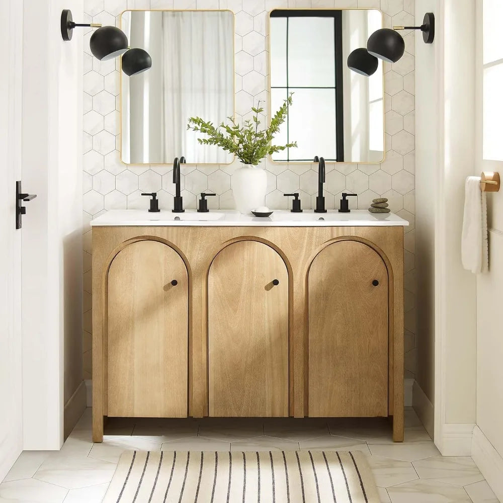48" Bathroom Vanity Cabinet (Sink Basin Not Included), Oak
