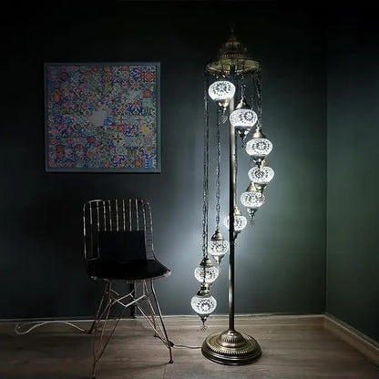 Moroccan Mosaic Standing Lamp 9 Globe