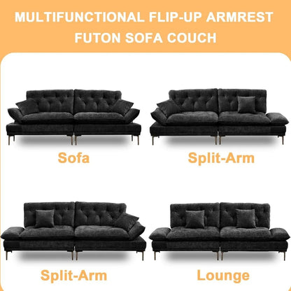 Adjustable Armrest, Comfy Chenille Fluffy Couch