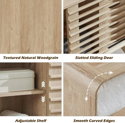 Small Bathroom Storage Cabinet w/3 Smooth Sliding Drawers