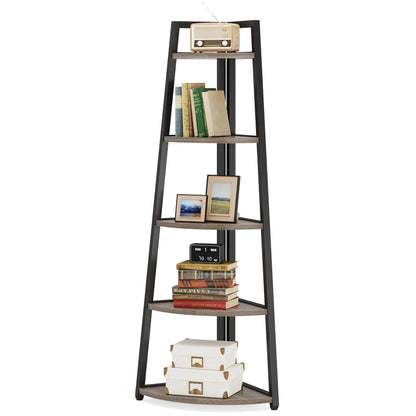 Corner Book Shelf Rack Wood Bookshelf Storage