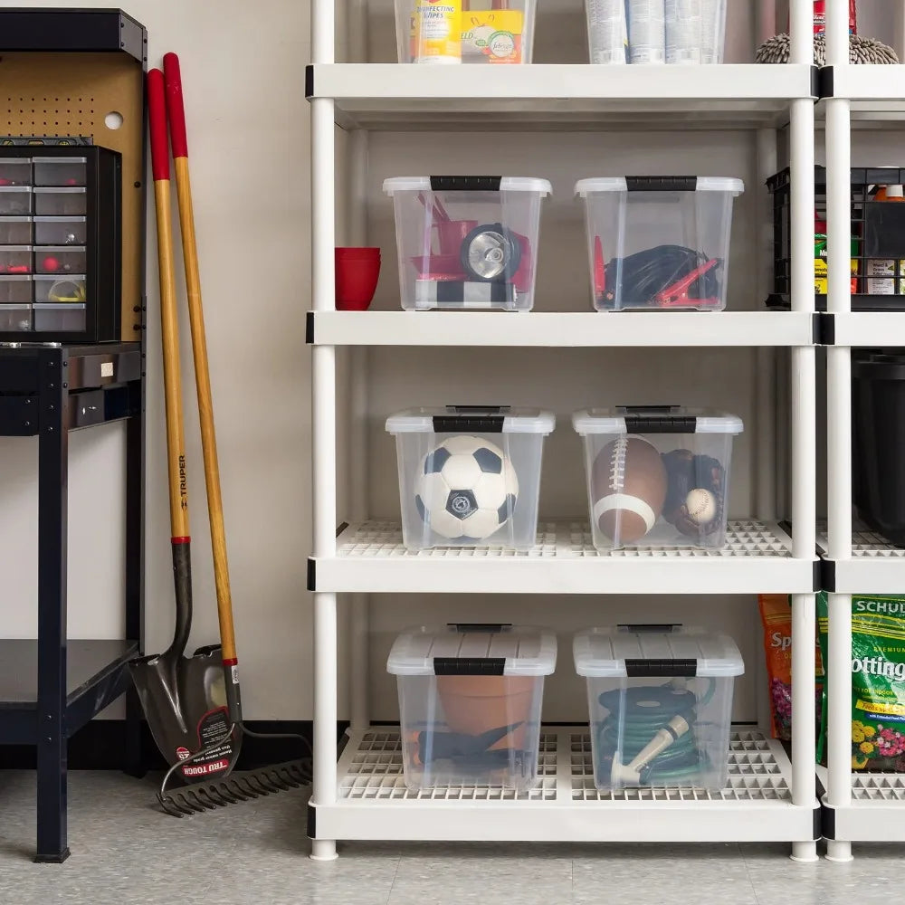 20 Qt. Plastic Storage Bins with Lids, Stackable Storage Containers