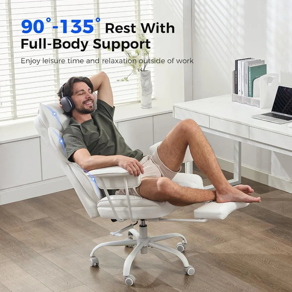 Wide Ergonomic Executive with Footrest,High Back Lumbar Support