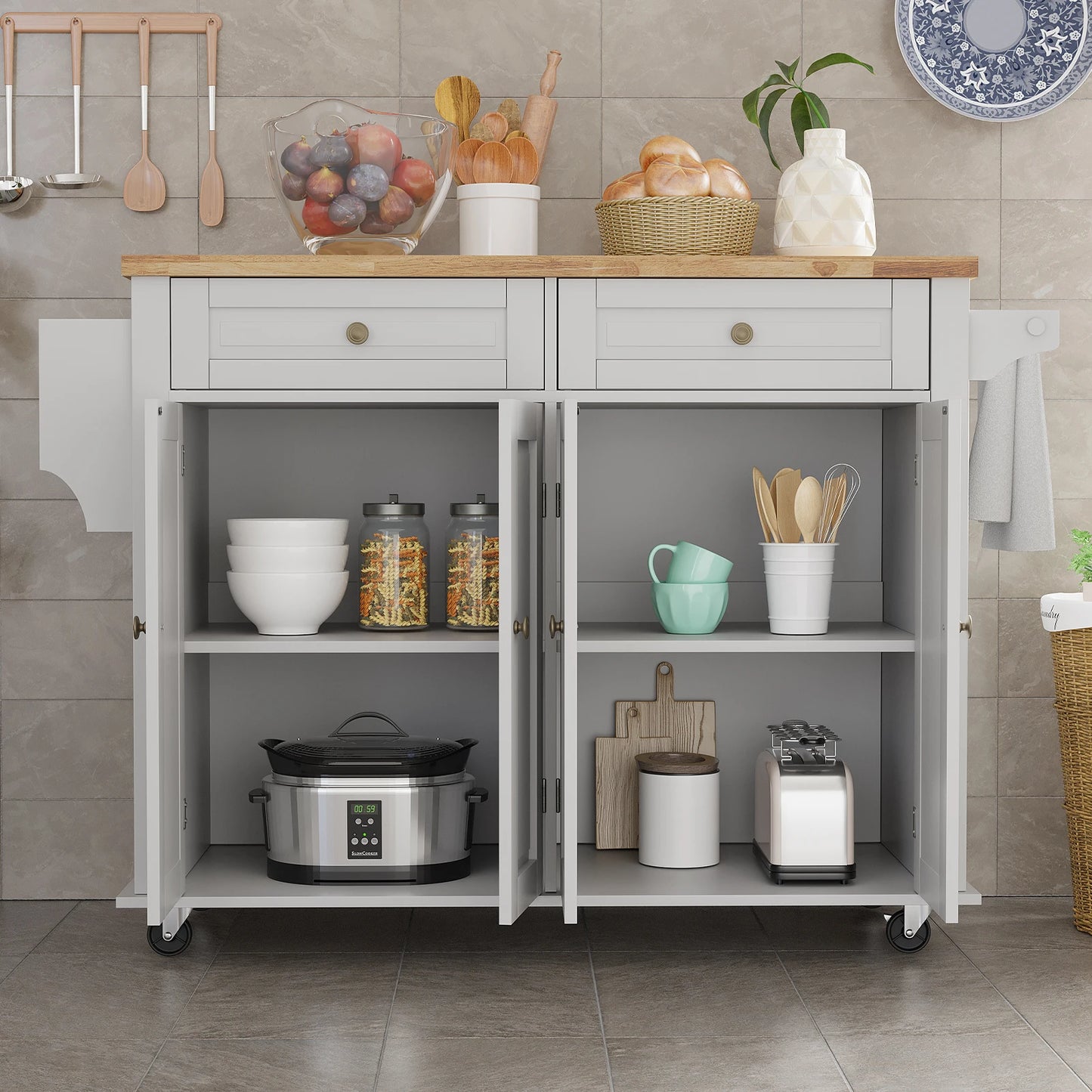 Rolling-Movable Kitchen Island Carts on Wheels