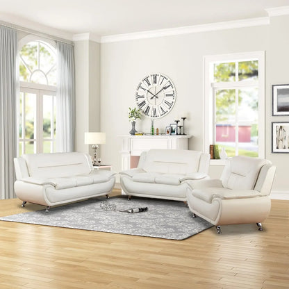 Leather Sofa Set,Leather Sofa Set for Living Room Furniture Sets, Loveseat Sofa with Chair 3-Piece for Living Room/Office