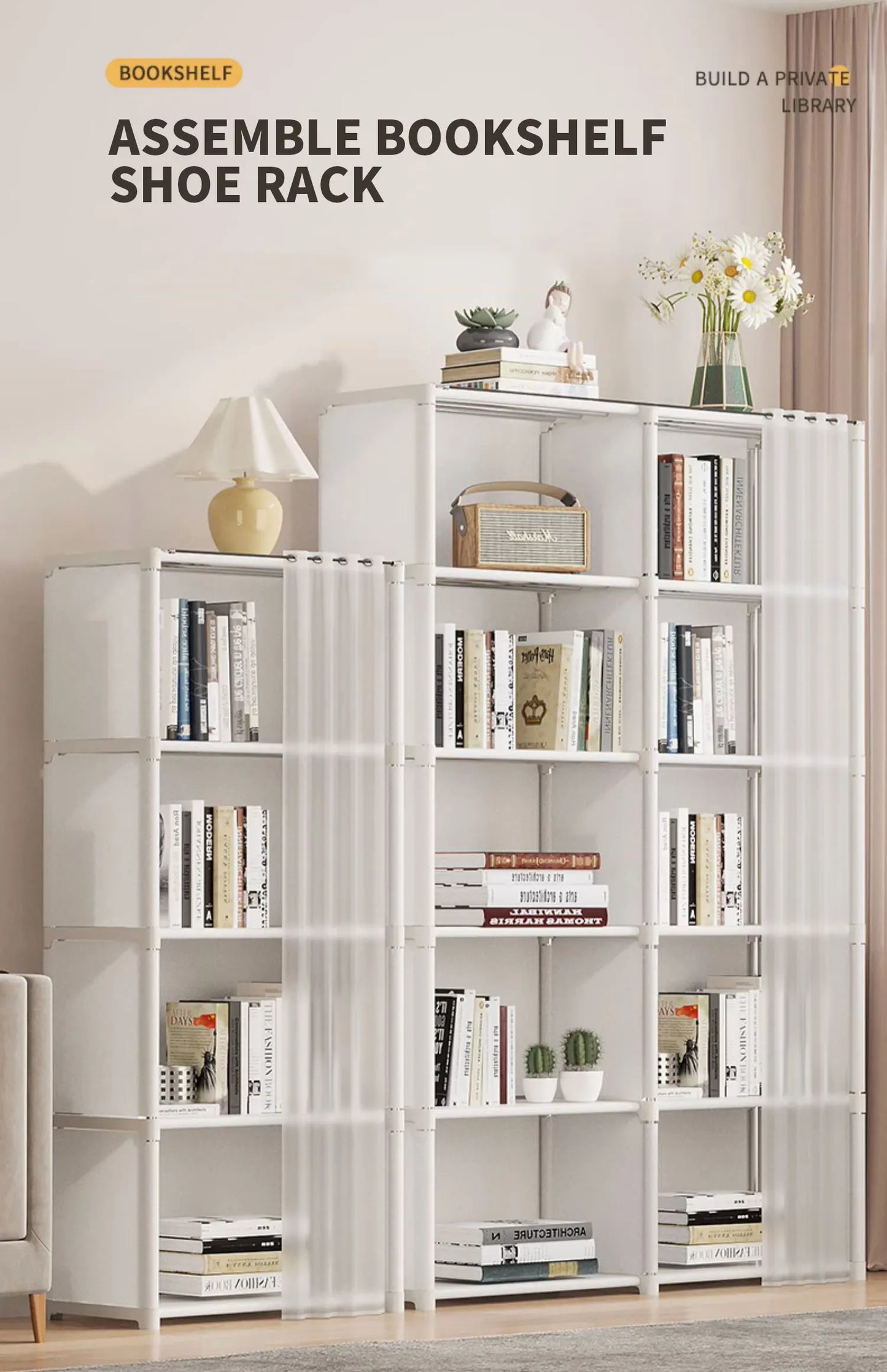 Dustproof Organizer for Books, and Shoes