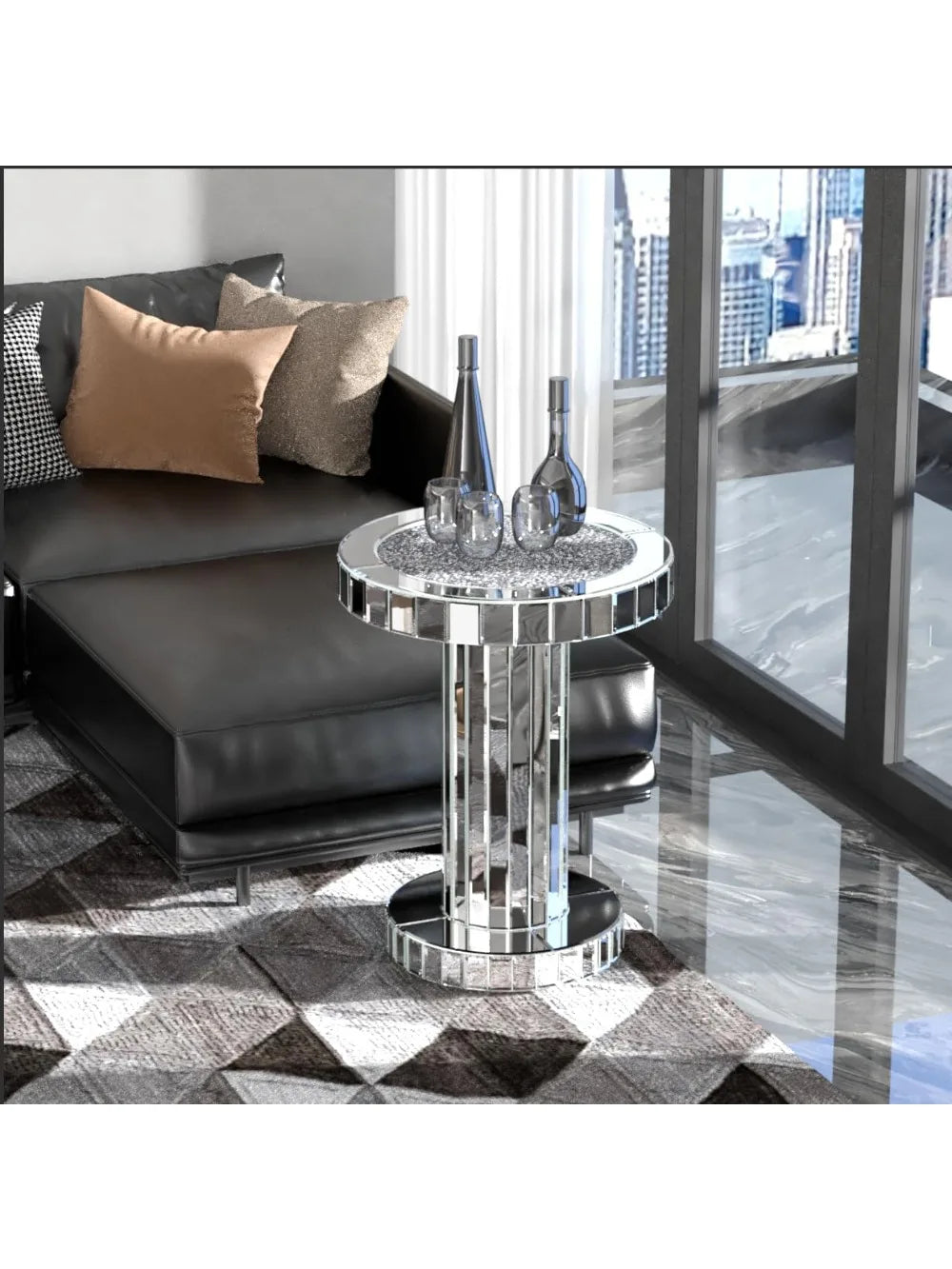 Glass Decorative Side Table for Living Room