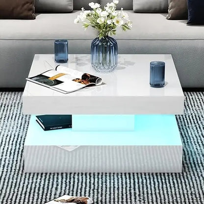 Contemporary 2-Tier Square Center Table,