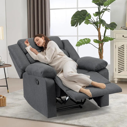 Gray Manual Reclining Chairs for Adults, Living Room Single