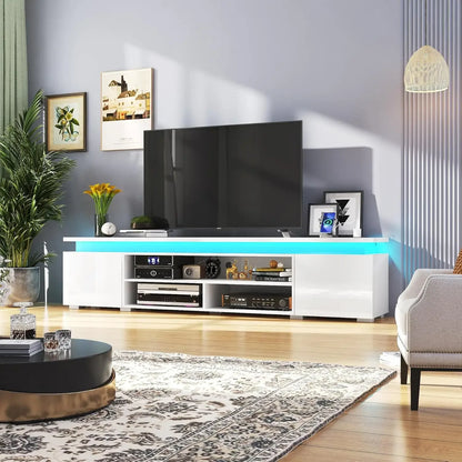 85 Inch TV, Modern Gaming TV Stand with Power Outlet,