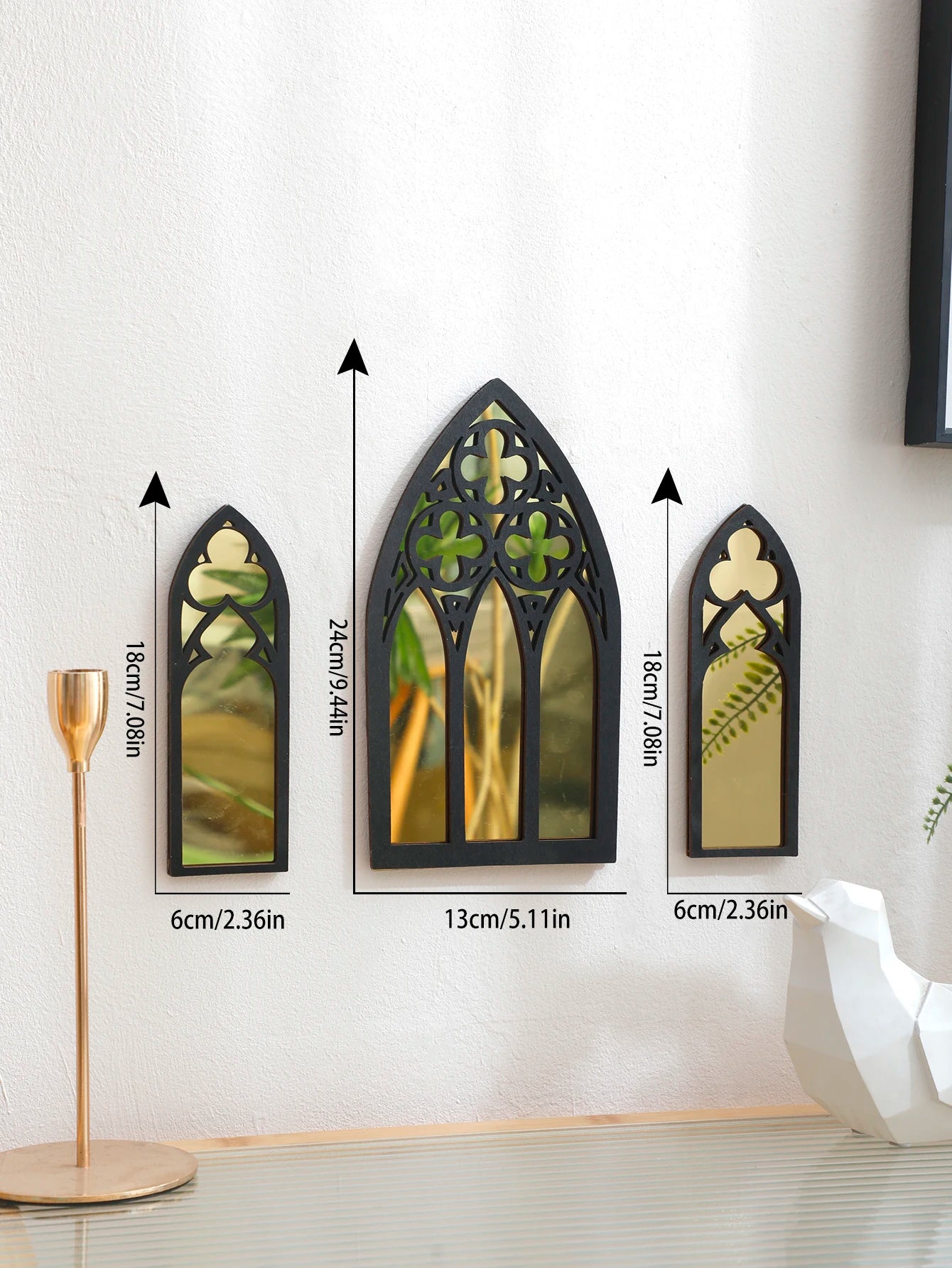 3 Pcs Wall Decor Home Decorative Mirrors