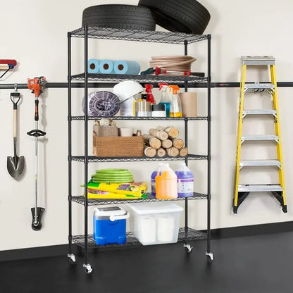 6-Shelf on Commercial Wire Adjustable Layer Shelving